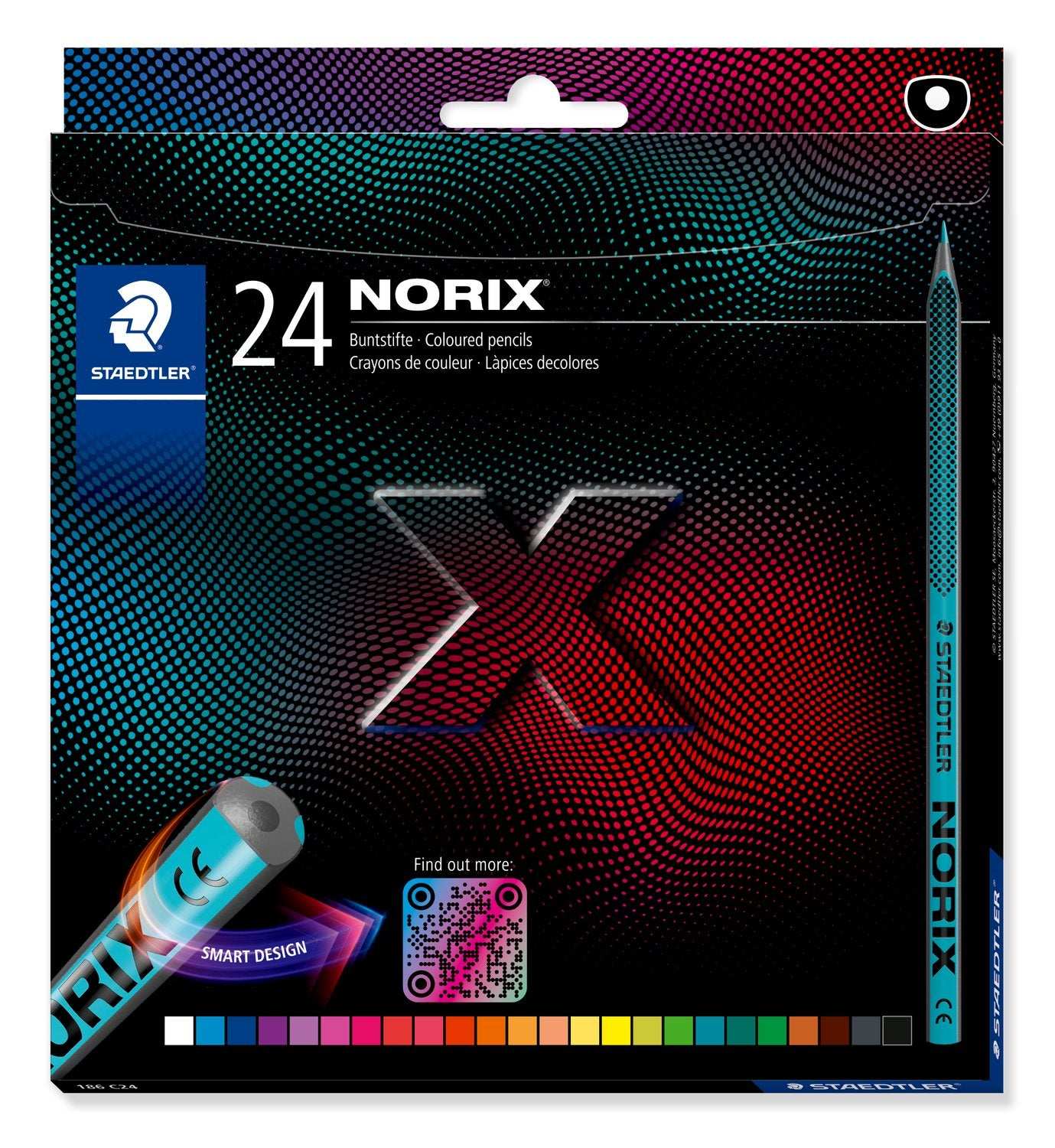 STAEDTLER Colouring Pencils - NORIX - 24 Assorted Colours - Pack of 24, 186 C24